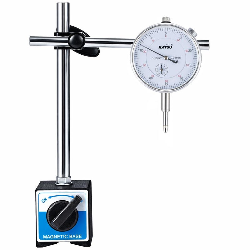 KATSU Tools مؤشر اختبار قرص قياس دقيق DTI 0-10 مم مع قاعدة مغناطيسية 40111963 - Image 1